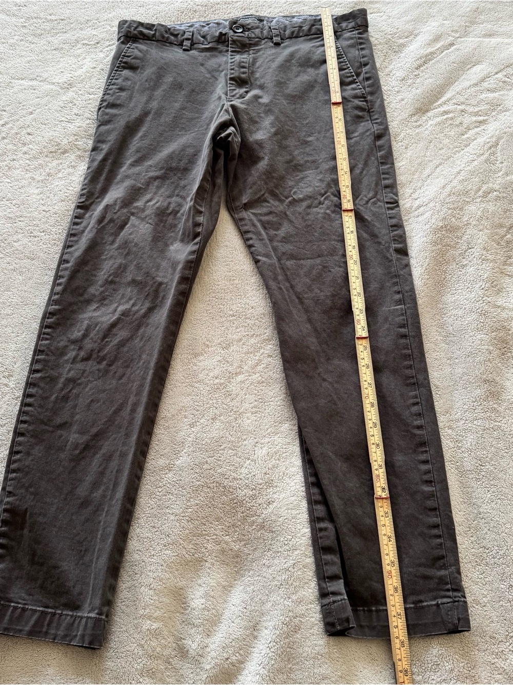 Banana Republic Fulton Skinny Chino Pants Gray 33x30 Stretch Slim Casual Mens - Picture 5 of 7